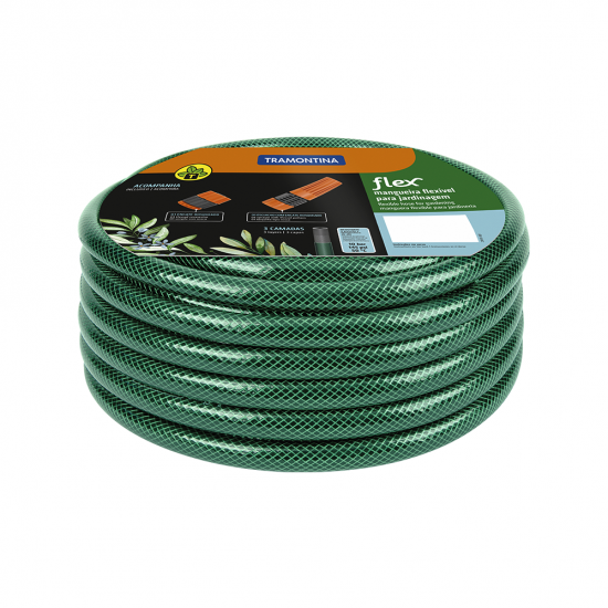 Mangueira para Jardim 15 metros com Engates Tramontina Flex Verde