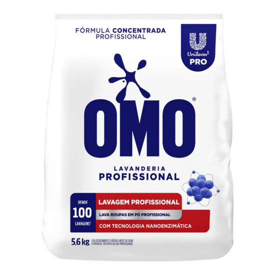 Sabão em Pó Omo Lavagem Perfeita 5,6kg Unilever Pro Lavanderia Profissional