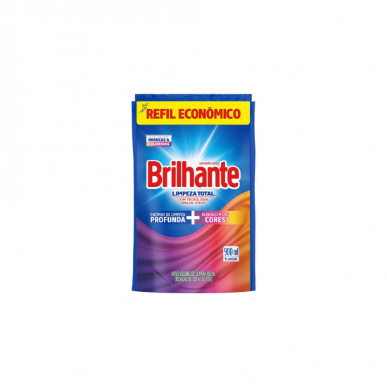 Lava Roupas Líquido Brilhante 900mL Refil Lava Roupas Líquido Brilhante 900mL Refil