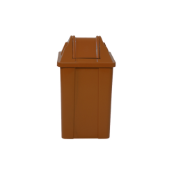 Lixeira com Tampa Basculante 25L JSN Quadrada - Marrom
