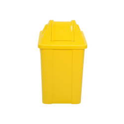 Lixeira com Tampa Basculante 60L JSN - Amarelo Lixeira com Tampa Basculante 60L JSN - Amarelo