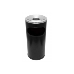 Lixeira com Cinzeiro JSN Metal Preto