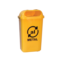 Lixeira para Coleta Seletiva 50L com Suporte Fixação Bralimpia - Amarela