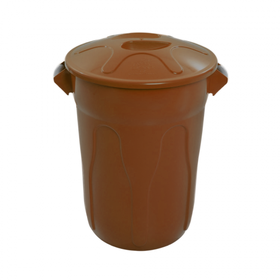 Lixeira com Tampa 100L JSN - Marrom Lixeira com Tampa 100L JSN - Marrom