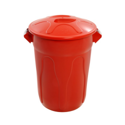 Lixeira com Tampa 100L JSN - Vermelha