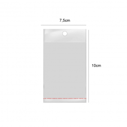 Saco Plástico Adesivado com Aba Furada 7,5x10cm Vabene n°3 com 100 unid.