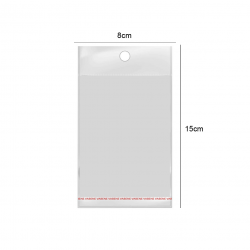 Saco Plástico Adesivado com Aba Furada 8x15cm Vabene n°4 com 100 unid.