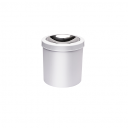 Lixeira com Tampa Basculante Inox 5L Viel Branca