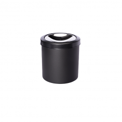 Lixeira com Tampa Basculante Inox 5L Viel Preta