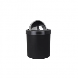 Lixeira com Tampa Basculante Inox 5L Viel Preta Lixeira com Tampa Basculante Inox 5L Viel Preta