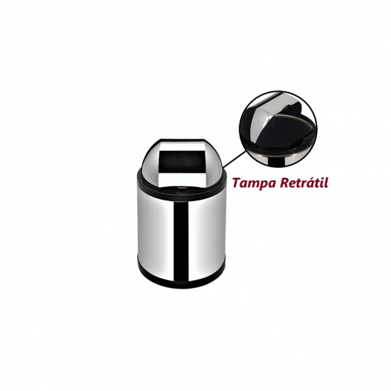 Lixeira com Tampa Retrátil 2,5L Viel