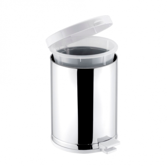Lixeira Inox com Pedal 15L Viel com Tampa Branca Lixeira Inox com Pedal 15L Viel com Tampa Branca