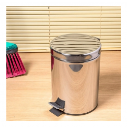 Lixeira Inox com Pedal 4,5L Viel com Tampa Inox