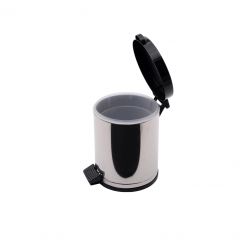 Lixeira Inox com Pedal 4,5L Viel com Tampa Preta 
