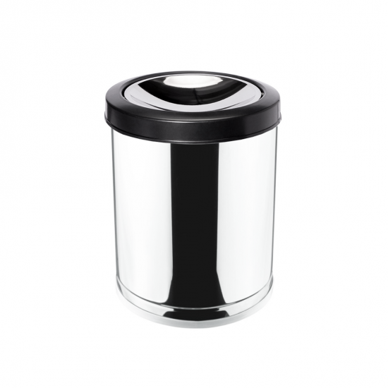 Lixeira Inox com Tampa Basculante 15L Viel com Aro Preto Lixeira Inox com Tampa Basculante 15L Viel com Aro Preto