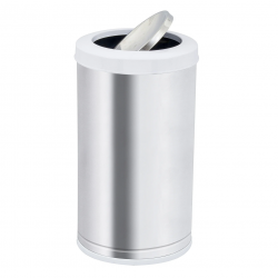 Lixeira Inox com Tampa Basculante 20L Viel com Aro Branco
