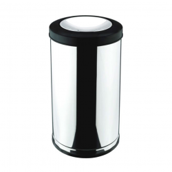 Lixeira Inox com Tampa Basculante 20L Viel com Aro Preto