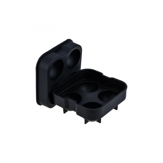 Forma de Gelo 4 Esferas Silicone Preto com Tampa Weck Forma de Gelo 4 Esferas Silicone Preto com Tampa Weck