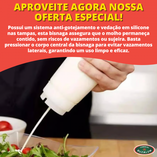 Bisnaga Invertida Profissional de 470ml Weck Bisnaga Invertida Profissional de 470ml Weck