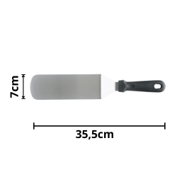 Espátula Longa Curva Profissional Inox Cabo em Polipropileno Preto 35,5 x 7cm Weck