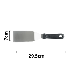Espátula Curva Profissional Inox Cabo Polipropileno Preto 29,5x7cm Weck