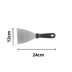 Espátula Raspadora Profissional Inox Cabo em Polipropileno Preto Weck