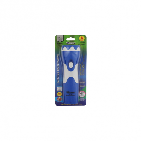 Lanterna Recarregável com 5 LED Western Bivolt Lanterna Recarregável com 5 LED Western Bivolt