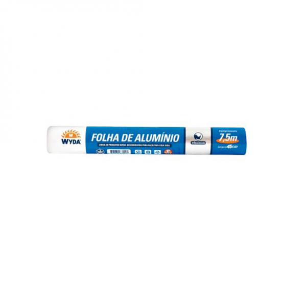 Folha de Alumínio Wyda 45cm x 7,5m Folha de Alumínio Wyda 45cm x 7,5m