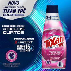 Lava Roupas Líquido Tixan Ypê Express Cuida das Roupas 1L Lava Roupas Líquido Tixan Ypê Express Cuida das Roupas 1L