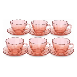 Jogo de Xicaras c/Pires 90ml Peach Dc c/6pc Hauskraft 