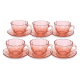 Jogo de Xicaras c/Pires 90ml Peach Dc c/6pc Hauskraft 
