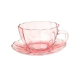 Jogo de Xicaras c/Pires 80ml Peach Rosa c/6pc Hauskraft 