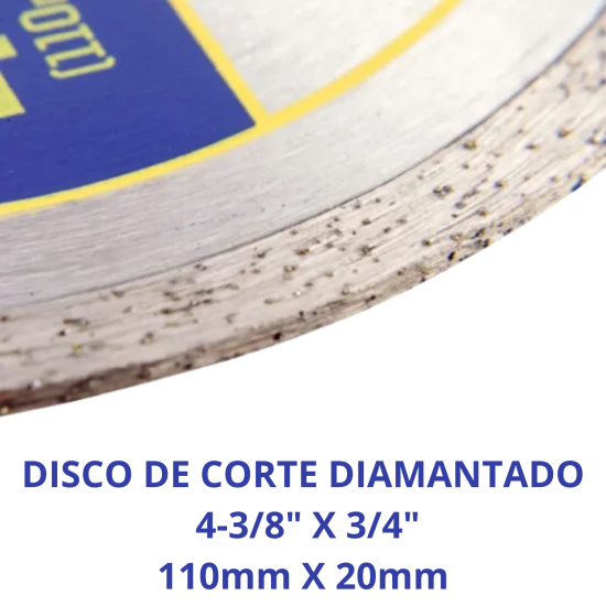 Disco de Corte Diamantado Liso Contínuo Irwin 110mmx20mm Disco de Corte Diamantado Liso Contínuo Irwin 110mmx20mm