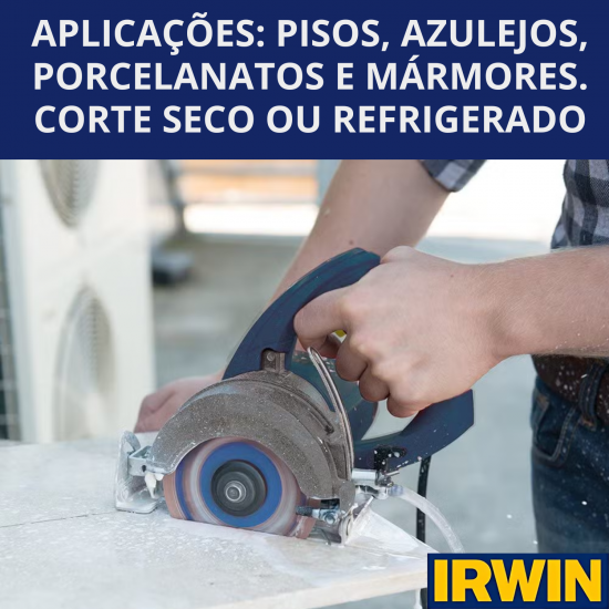 Disco de Corte Diamantado Liso Contínuo Irwin 110mmx20mm Disco de Corte Diamantado Liso Contínuo Irwin 110mmx20mm