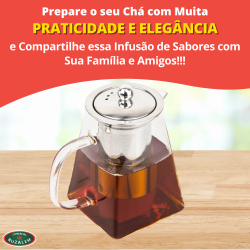 Chaleira de Vidro com Infusor 750mL Mori com Alça 