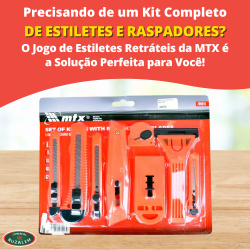 Jogo De Estiletes E Raspadores Retráteis Mtx C/ 8 Peças