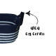 Cesto de Algodão com Alça 38x22x17cm Azul Naval e Listra Branca Cesto de Algodão com Alça 38x22x17cm Azul Naval e Listra Branca
