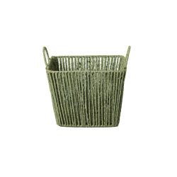 Cesto de Fibra Natural com Alça 25x25x19cm Verde Esmeralda Cesto de Fibra Natural com Alça 25x25x19cm Verde Esmeralda