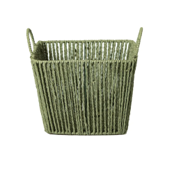 Cesto de Fibra Natural com Alça 30x30x22cm Verde Esmeralda Cesto de Fibra Natural com Alça 30x30x22cm Verde Esmeralda