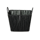 Cesto de Fibra Natural com Alça 30x30x22cm Preto Cesto de Fibra Natural com Alça 30x30x22cm Preto