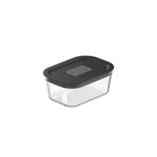 Pote de Vidro Hermético <Ou> 370ml Fresh Lock Tampa Preta