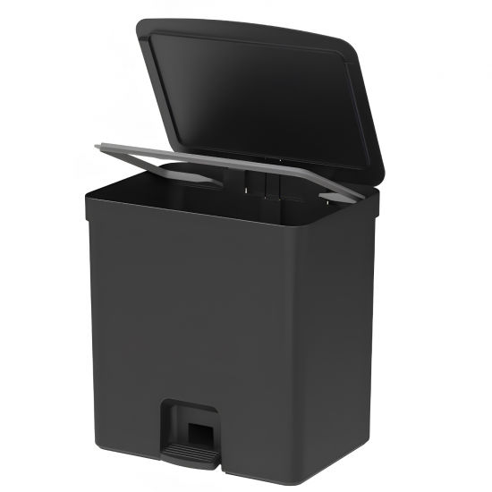 Lixeira com pedal 20L <Ou> Trium Preto