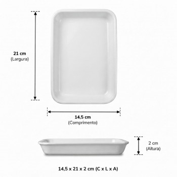 Bandeja de Isopor Rasa B2R/2SE com 10 unid. Branca