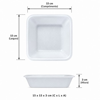 Bandeja de Isopor Funda B1F/BF01 com 10 unid. Branca