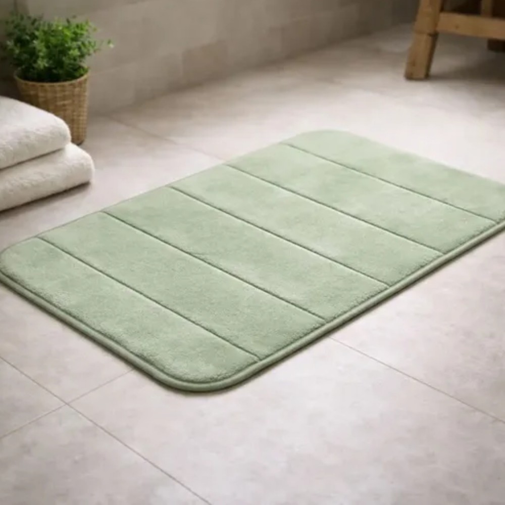 Tapete de Banheiro Antiderrapante 40x60cm Roma Lines Verde Le Bianco