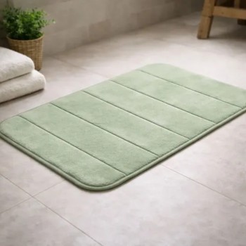 Tapete de Banheiro Antiderrapante 40x60cm Roma Lines Verde Le Bianco