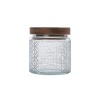Pote de Vidro Redondo com Tampa Acácia Rústico 750mL Le Bianco
