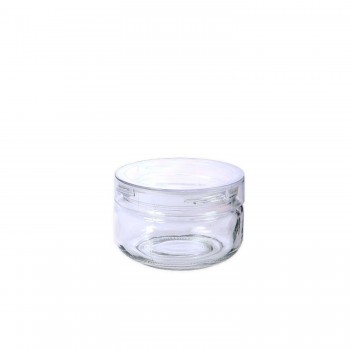 Pote de Vidro Redondo com Tampa Plástica 210mL Magnific Le Bianco