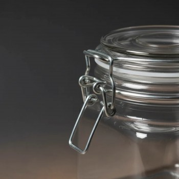 Pote de Vidro com Trava Quadrado 460mL Sofistic Le Bianco