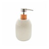 Porta Sabonete Líquido 430mL Cerâmica Granilite Lines Branco Lyor 